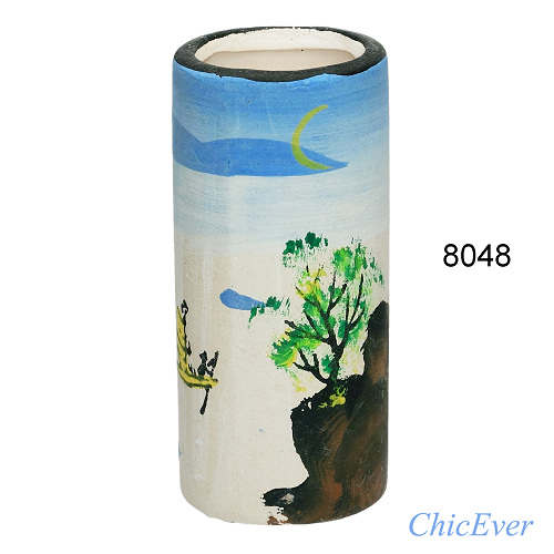 3 tlg. Mini-Dekoset, Vasen, Teller, handbemalt, 8048